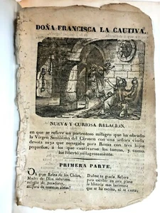  PLIEGO DE CORDEL, DOÑA FRANCISCA CAUTIVA DE LOS TURCOS. ed. Valladolid, 1859 - Picture 1 of 3