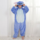 Kids Blue/Pink Stitch Animal Pyjamas Children Cosplay Homewear Siamese Hooded Uk