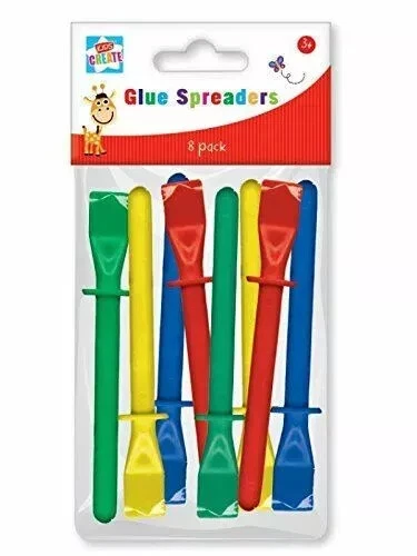 8 Glue Spreaders Adhesive Spatulas Crafts Accessory Various Colours Plastic Kids - Image 1 of 1