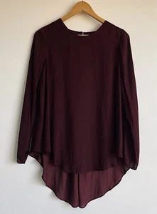 Witchery Size 8 Blouse Long Sleeve Burgundy - Picture 1 of 4