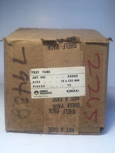 Lotto di (46) Tube di prova punto marcatura becher Kimax vetro 15x125mm 15cc ml 45042 - Foto 1 di 7