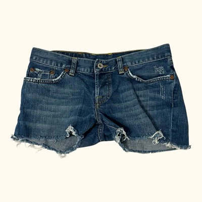 Lucky Brand Cuffed Dream Women’s Denim Cutoff Shorts 4/27 Button Fly Distress - Image 1 of 4