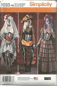 SIMPLICITY 1033 DAY OF THE DEAD BRIDE CORPSE COSTUME SIZE 6,8,10,12,14 MISS NEW! - Picture 1 of 2