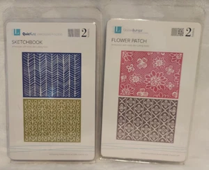 NEW LifeStyle Crafts QUICKUTZ Embossing Folders Sketchbook & Flower Patch SET - Picture 1 of 2
