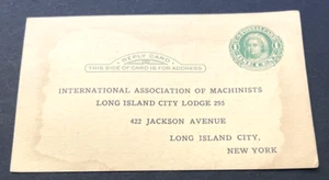 1910er INTERNATIONAL ASSOCIATION OF MACHINISTEN Postkarte Martha Washington Briefmarke - Bild 1 von 2