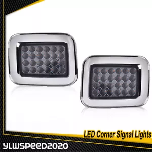 Fits 2003-09 Hummer H2 LED Corner Signal Lights Parking Lamps Left+Right Smoked - Foto 1 di 9