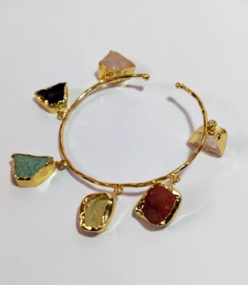 Pulsera de piedra natural para mujer pulsera áspera pulsera de ágata druzy para mujer. Foto 1 de 4