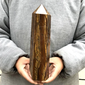 3,6 Pfund natürlicher Tigerauge Quarz Obelisk geschnitzter Kristall Turm Heilung.XA3915 - Bild 1 von 12