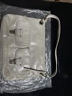 Coach Super Soft Silver Purse With Pockets On Front 