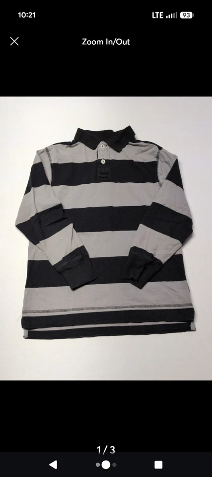 Polo de manga larga Arizona negro y gris talla mediana para niños. Foto 1 de 3