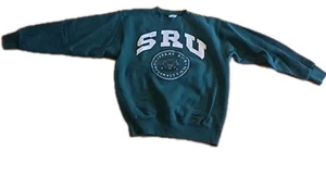 Felpa Vintage Slippery Rock University Verde Bianco Galt Sand USA L - Foto 1 di 10