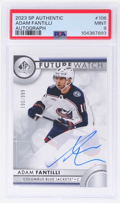 2023 SP Authentic Adam Fantilli Auto #106 /999 PSA 9 - Image 1 of 2