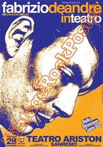 FABRIZIO DE ANDRE' - Sanremo, Italy 28 novembre 1997   poster concerto -138 - Imagen 1 de 2