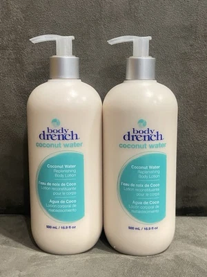 BODY DRENCH COCONUT WATER REPLENISHING BODY LOTION - 16.9 OZ EACH - 2 PACK - NEW - Image 1 of 4