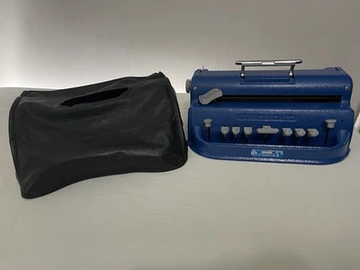 Vintage Antique Perkins Brailler Blue David Abraham Howe Press - Image 1 of 4