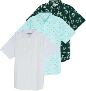 3 Pack Real Essentials Big Men's Regular-Fit Short-Sleeve Poplin Shirt Size 4XT - Picture 1 of 4