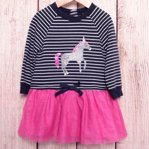 Joules Girls Party Dress Age 2 Years Sequin Party Dress Unicorn Pink Tulle EUC - Picture 1 of 9