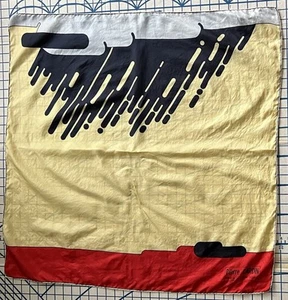 "Bufanda cuadrada Pierre Cardin 30"" vintage años 70 estampado abstracto mod amarillo azul rojo" - Imagen 1 de 5