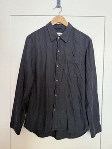 Camicia Buck Mason uomo taglia M nera con bottoni manica lunga cotone morbido casual preppy - Foto 1 di 11