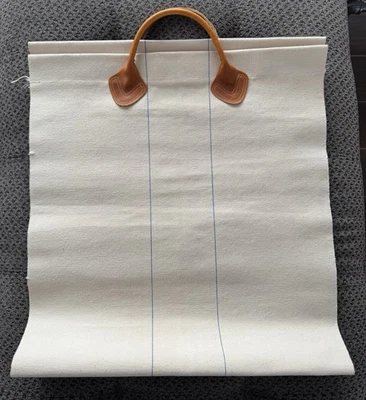 Bolso de Mano LL Bean Lona Madera Porta Troncos Asas Cuero Marrón Beige De Colección Foto 1 de 4