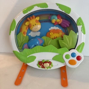 Babies R Us Rainforest Peek-A-Boo Jungle Rainbow Soother Baby Musical Crib Toy - Picture 1 of 9