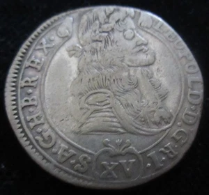 MDS UNGARN HUNGARY RDR 15 (XV) KREUZER 1686 KB "LEOPOLD I.", SILBER #PS - Picture 1 of 2