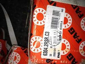FAG 6304.2RSR.C3 Ball Bearing Sealed, Both Sides, Deep Groove ! NEW ! - Picture 1 of 2