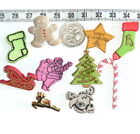 Novelty Christmas Buttons Embellishments Scrapbooking Santa Sleigh Bells  #28
