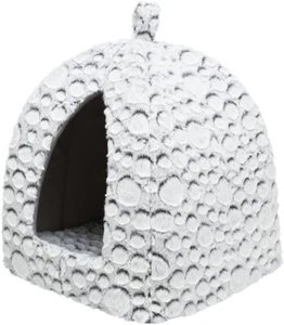 Cuccia - lettino igloo 32x42x32cm colore bianco-grigio. GATTO e CANE - Foto 1 di 5