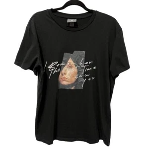 H&M Men’s Black Graphic Print Tee Remember the First Time I saw You, Size Medium - Picture 1 of 10