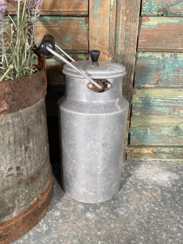 Vintage Rustic French Aluminium Milk Churn Wedding Florist Prop Garden  Planter Cover