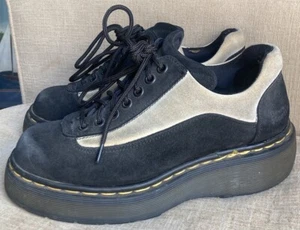 Vintage Doc Martens 8591 Wildleder schwarz hellbraun klobig Plateau Schuhe UK 5 US M/6 W/7 - Bild 1 von 22