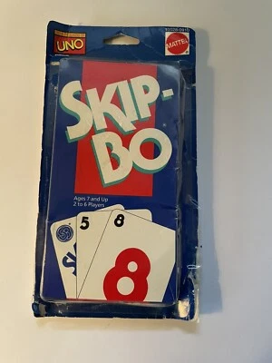 Vintage SKIP-BO Mattel 1992 Game Makers of Uno 162 Cards New NOS - Image 1 of 2