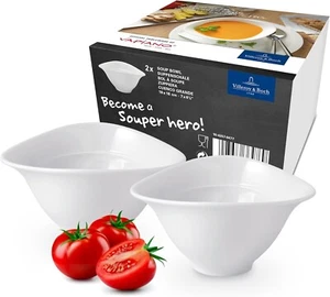Soup Bowls by Villeroy & Boch Set of 2 White Bowl Vapiano - Picture 1 of 6