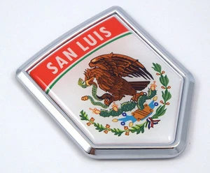 San Luis Mexico Flag Mexican Car Emblem Chrome bike Decal 3D Sticker MX28 - Bild 1 von 2