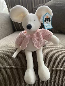 Gorro de felpa suave crema blanco Jellycat Croshetta Mouse 11" con etiquetas - Imagen 1 de 11