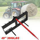 49&quot; Tractor Hay Bale Spear Skid Steer Loader 3000lbs Quick Attach for Bobcat