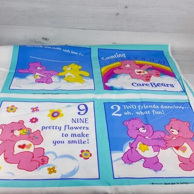 Vintage Cranston VIP Care Bears Counting Cut Sew Soft Book 1yd Fabric Panel - Image 1 of 4