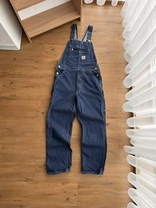 VTG Carhartt WIP Streetwear Loose Fit Navy Denim Overall - Picture 1 of 21