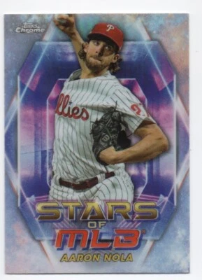 Aaron Nola 2023 Topps Chrome Update Series Stars of MLB Insert #SMLBC-86 - Image 1 of 2