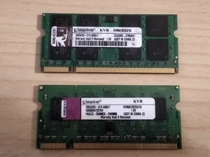 MEMORIA RAM KINGSTON DDR2 2GB (2x1GB) PC2-5300 667Mhz SODIMM PORTATIL - Imagen 1 de 1