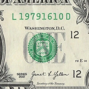 OCT 16 1979 Birthday Date Note Fancy Serial Number One Dollar Bill 10 16 1979 - Picture 1 of 11
