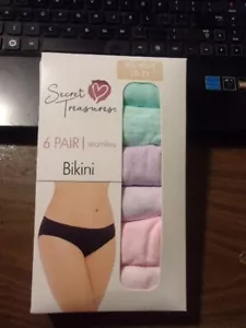 6 PR. LADIES~SECRET TREASURES~SEAMLESS~MICROFIBER~BIKINI~PANTIES~NIP~SZ XS-(0-2) - Picture 1 of 3