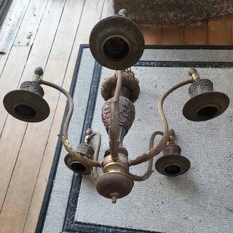 Antique Victorian Style Ceiling Chandelier 5 Lights Flowers Architectural Light Cover