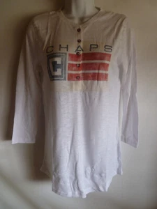 Ralph Lauren Chaps White Logo Top T-shirt Designer 100% Genuine New - M - Medium - Picture 1 of 24