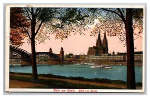 View from Deutz Cologne on the Rhine Germany UNP DB Postcard U24 - Picture 1 of 2