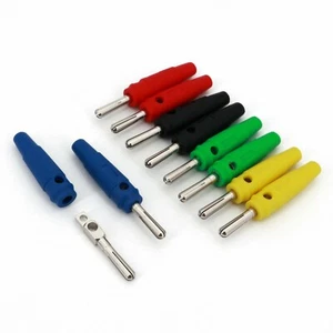 10Pcs 5 Colors Brass 4mm Male Side Stackable Solder Type Banana Plug Connector - Picture 1 of 5