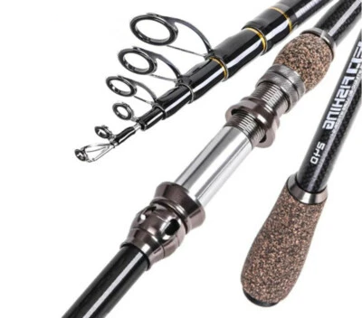 Power Telescopic Rock Fishing Rods Travel Rods 1.8M-2.7M Carbon Fiber Spinning - Image 1 of 4