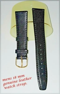 Replacement Watch Wristbands Vintage Genuine Leather Wrist Band Strap 18 mm - Picture 1 of 6