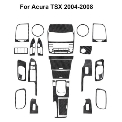 27Pcs Carbon Fiber Full Interior Kit Cover Trim Sticker For Acura TSX 2004-2008 Foto 1 de 4